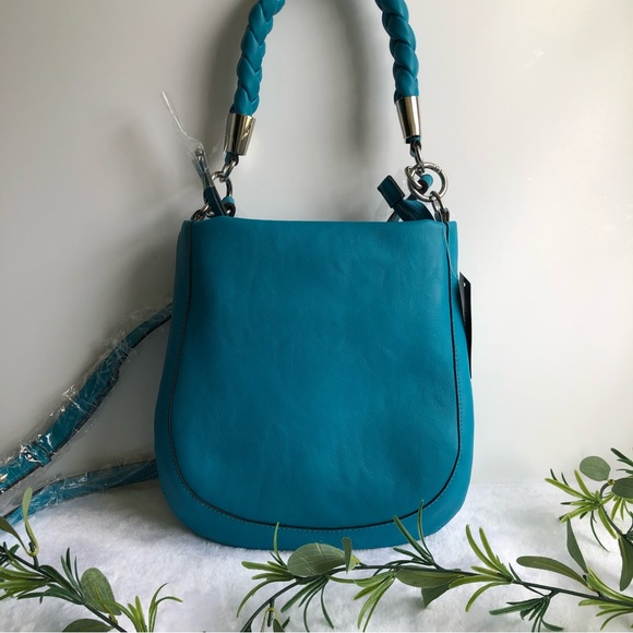 Alfani Small Twisted Handle Hobo Bag, Pool Blue, NWT - Picture 3 of 8